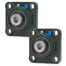 2개 UCF201-8 보어 12인치 베개 블록 사각 플랜지 장착 볼 베어링 견고한 주철 베이스 및 자체 정렬 크롬 스틸 밀봉 베어링., UCF202-10 ID 5/8", 2