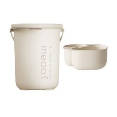 이하니 MEOOF 진공 사료통 강아지 고양이 항균 밀폐 사료보관통, 1개, 15L, 베이지