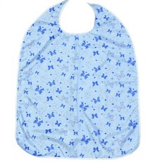 성인 턱받이 성인 앞치마 방수 환자용턱받이 식사 간병 요양, 블루리본, 1개