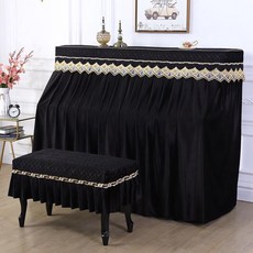 피아노덮개세트 유럽식 두꺼운 인테리어 개방형, 싱글 벤치 커버, 1개, 세나블랙