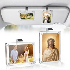 2Pcs 자동차 사진 홀더 아크릴 마그네틱 포토 바이저 클립 선 가족 또는 개인 사진을 위한 개인화된 액자