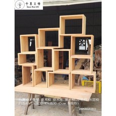【十木工坊】台灣檜木疊櫃.置物架.書櫃.原木椅.實木椅.穿鞋椅.休閒椅-約長40-55 寬30-45 高30-45cm, 1個