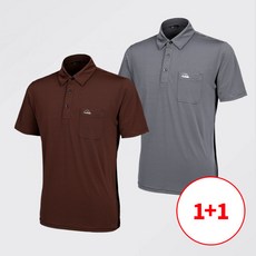 [이지바이] (1+1) 남성 팀스 빅사이즈 냉감 반팔 카라 티셔츠