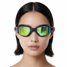 탁 트인 시야 자국없는 물안경 클리어뷰 프리즘 수경, 1개, 프리즘 레인보우