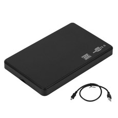 USB 케이블이있는 2.5 인치 USB HDD 케이스 SATA 2.0 하드 드라이브 디스크 SATA 외부 인클로저 HDD 하드 드라이브 박스, 하나, 검정, 검은색