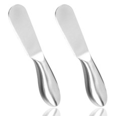버터 나이프 2개 세트 스테인리스 스틸 치즈 스프레더 - 버터 치즈 잼 및 스프레드를 위한 다용도 주방 도구 컴팩트한 금속 나이프 샌드위치 페이스트리 서빙에 적합 15