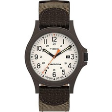 Timex 남성용 익스페디션 아카디아 42mm 시계 - 그린 스트랩 내추럴 다이얼 케이스 그린/그린/내추럴 모던.