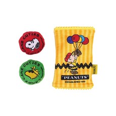 【PEANUTS】史努比迷你零食嗅聞藏食玩具 (寵物玩具)，趣味嗅聞，安全無毒材質，迷你尺寸, 黃色, 1個