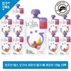 Bubs Organic Strawberry Pear & Quinoa 6 Months+ 120g 10pack, 10팩