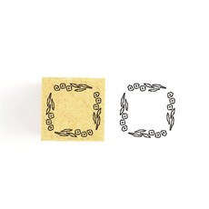 莫莫日貨 星燈社 2023年5月新品 邊框花束迷你橡皮印章 日本製手帳裝飾印章, 1個