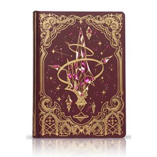 다다베 크리스털 풀컬러 금박 노트 빈티지, 1개, 레드 브라운