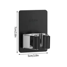 벽마운트 주최자 홀더 빗자루 후크 스테인레스 스틸 스토리지 주방 욕실 조직 액세서리, 04 Black