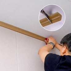 몰딩리폼 붙이는 접착식 걸레받이 몰딩보수 셀프인테리어 몰딩시트 1m, 1개, 브라운 1m