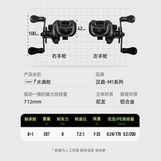 漢鼎 M1 路亞水滴輪, 左手 【海水淡水通用】