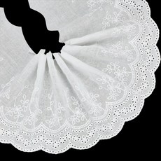 코튼 폴리에스터 플리트 레이스 플라워 프린트 주름 장식 DIY 웨딩 드레스 홈데코 의류 수선 크래프트, 1개, 화이트 183