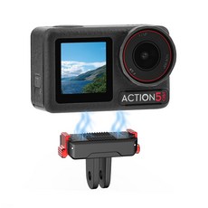 Flymile DJI 액션3/4/5 프로 및 오즈모360 호환 자석 퀵릴리즈 마운트 알루미늄 금속 클립 실리콘 패드 미끄럼방지 충격흡수, 1개, for action/360