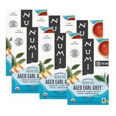 누미티 에이지드 얼그레이 베르가못 홍차 블랙티 티백 Numi tea Black Earl Grey Bergamot, 6개