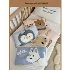 신생아 아기용품 유아베개 커버 플리스 소재 가을 겨울용 두상보호 유치원용 포근한 느낌 30x50mm 라텍스베개 커버 아기베개 커버, 서커스 작은 곰