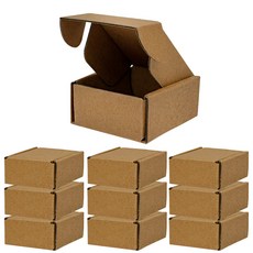 선율상사 고급 조립형 D형 선물 상자 + 포장 스티커 2종, 10개, 크라프트