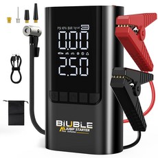 BIUBLE 4000A 자동차 점프스타터 에어펌프 보조배터리 자동차 밧데리 충전기 12V, 1개, 8000mAh