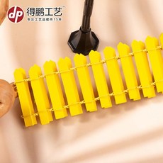 得鵬工藝 木質柵欄 微景觀多肉苔蘚裝飾品 90cm加長款造景配件, 黃色