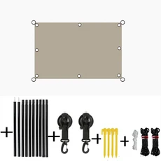 캠핑카 모토 테일 텐트 야외 실버 코팅 자동차 사이드 캐노피 차양 쉘터 SUV 퍼골라 햇빛가리개, Khaki suit