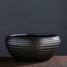 넓은 대형 세라믹 항아리 도자기 블랙 화분, 사금 블랙 소형 지름24CM