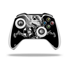 XBOX One SX 컨트롤러와 호환되는 WraptorSkinz 데칼 비닐 스킨 랩 - 블랙 색상의 크롬 해골 컨트롤러 미포함, XBOX One SX 컨트롤러와 호환되는 Wraptor