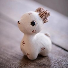 宜興原礦紫砂茶寵梅花鹿擺件小鹿馴鹿鵰塑茶桌創意可養, 1個, 款1（防撞包裝）