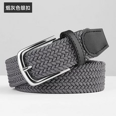 스트레치 우븐 투어 다크네이비 골프 벨트 퍼포먼스 화이트, 1개, J. 그레이 실버 버클