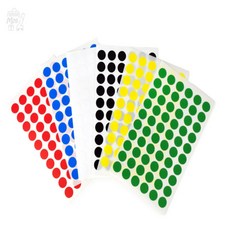 만무리 원형 스티커 12mm 소형 접착스티커 미세스티커, 검정