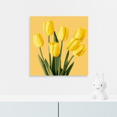 플레이어바웃 DIY 옐로우 튤립 명화그리기 유화 그림 20x20, 1개