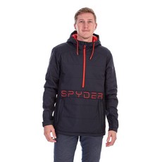 Spyder 남성용 포스 단열 아노락 스키 재킷 윈드브레이커 에보니 스몰
