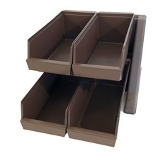 라이프초이스 업소용 가정용 다용도 분류통 4구 세트 수저통 수저함 정리함 빨대 냅킨 소스 수납, 1개