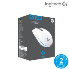 로지텍 G102 2세대 LIGHTSYNC 게이밍 유선마우스 박스 국내정품 +마우스피트 [에스티에스컴퍼니], MU0054, 화이트(마우스)