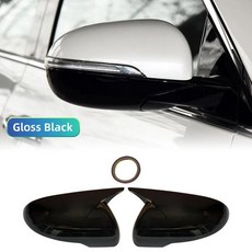 자동차 백미러 사이드 미러 커버 윙 캡 외부 도어 후면보기 케이스 트림 스티커 섬유 블랙, 1개, 1. Gloss Black