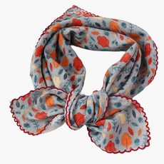 메리앤유 엠보 코튼 소재 큐티 잎 디테일 손수건 쁘띠 스카프 국산