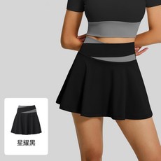 拼色運動裙 假兩件 跑步健身瑜伽 短裙女