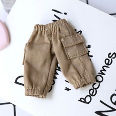 OB11 娃娃褲子 寬鬆工裝褲 適用於 GSC 身體, 1個, 口袋工裝長褲