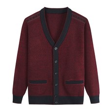 COSYEVNO 중년 남자 니트 패션 따뜻 심플 편한 버튼 스타일 긴팔 상의 BCXznzzs-7