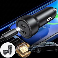 벤츠 E200 W212 카브리올레 (M274)(15~16) 차량용 65W 듀얼 Type-C 초고속 충전기 블랙 1개 핸드폰 패드 노트북 충전 가능