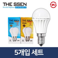 더쎈 LED 미니크립톤 전구 3W E14, 전구색, 5개