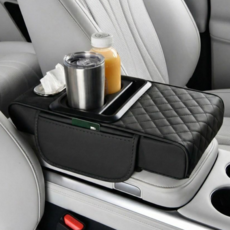 벨로브 차량용 팔걸이쿠션 자동차 콘솔쿠션 박스 컵홀더, 1개, 로브블랙