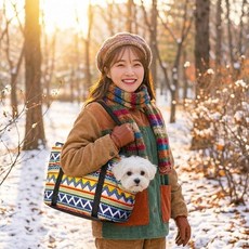 스므후 반려동물 이동가방 강아지 고양이 이동가방, 1개, 레트로