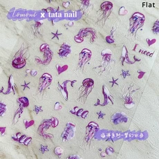 금붕어 붉은 잉어 물 잔디 연꽃 잎 거품 연못 바다 중국 스타일 자기 접착제 5D 네일 아트 스티커 매니큐어, 106 TA61