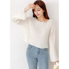 비치웨어 여름 루즈핏 긴팔 니트 시스루
