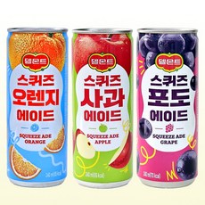 델몬트 스퀴즈 에이드 240ml 3종 혼합 30캔(사과10+오렌지10+포도10), 30개