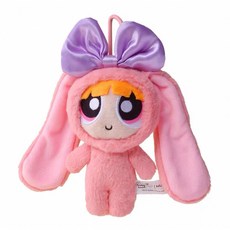 可愛飛天小女警兔子造型玩偶，柔軟舒適，精緻細節，多功能用途, 扮兔花花, 1個