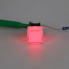 5Pcs TS5 사각형 9.2x9.2mm 6Pin LED 순간 SPST PCB 미니 푸시 버튼 클릭 택트 스위치, 04 Red