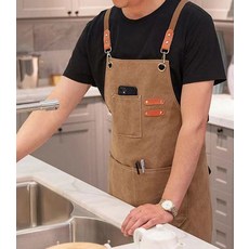 포켓 수납형 작업용 캔버스 앞치마, 07.레드